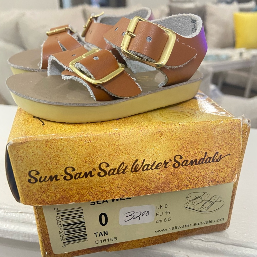Salt Water Sandals Tan Size 0 Perfect Condition
